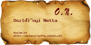 Oszlányi Netta névjegykártya